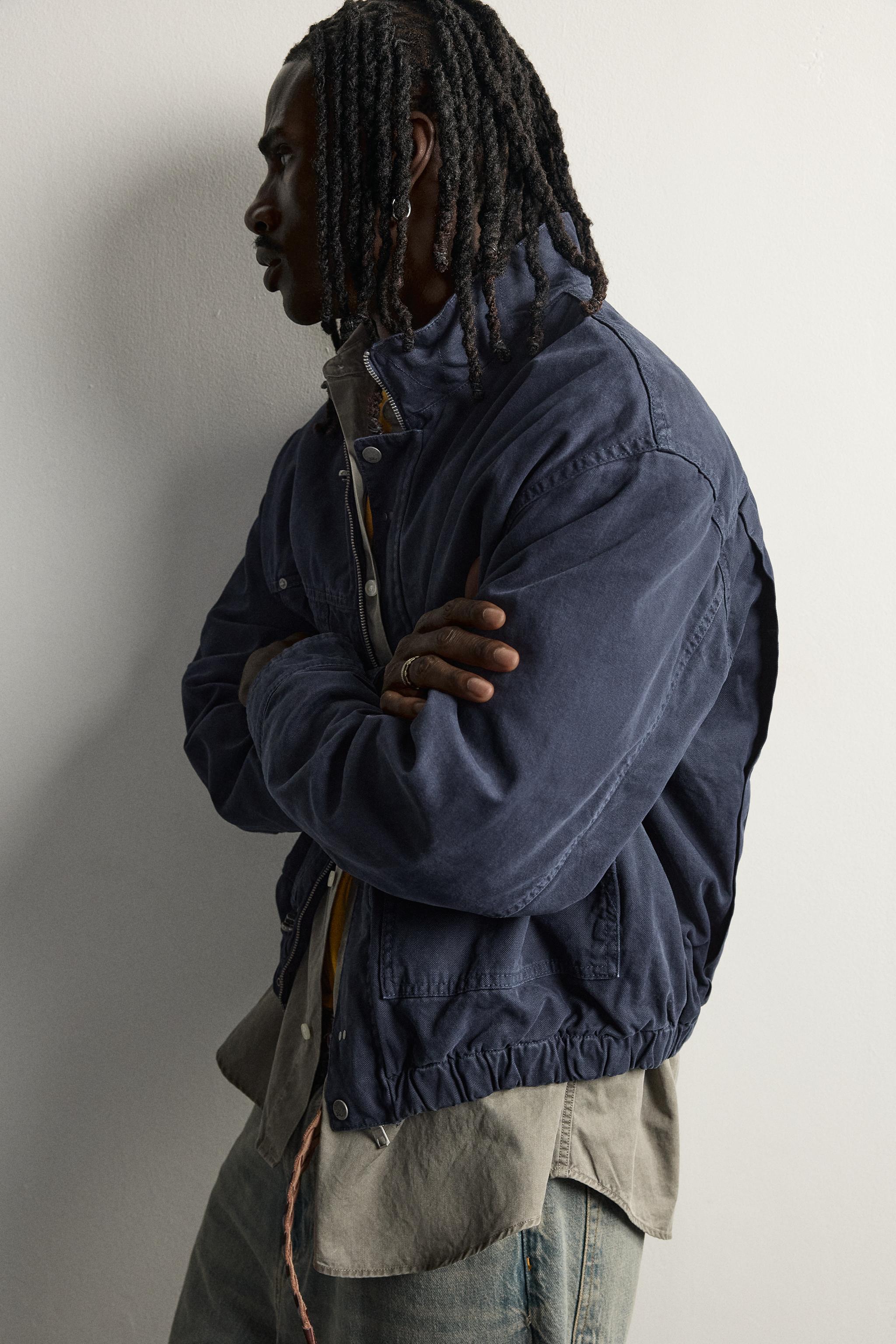 BLOUSON RELAXED FIT À BRANDEBOURGS MÉTALLIQUES